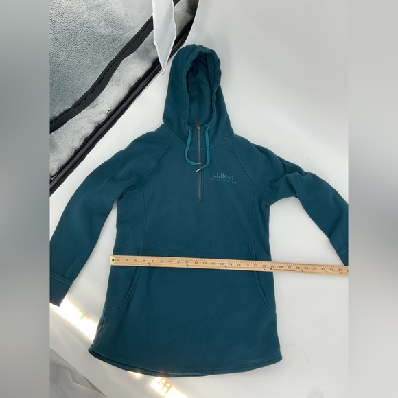 L.L.Bean Women’s Teal Quarter-Zip Hoodie Cozy Pullover Sweatshirt SZ M - Picture 6 of 6